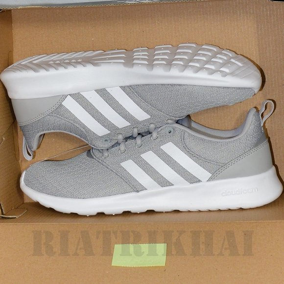 Gray adidas Ladies' QT Racer 2.0 Sneaker - Picture 2 of 9